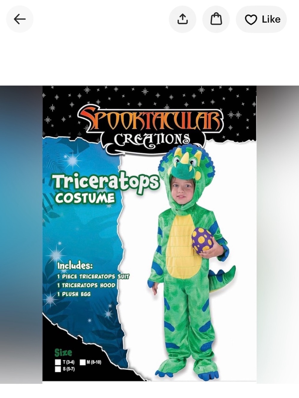 Kids Green Triceratops Costume